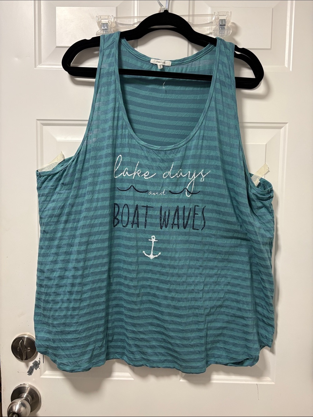 Maurices Teal Striped 'Lake Days' Graphic Tank